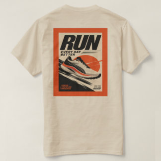 Running Shoe Front Chest & Run Poster Back Unisex T-Shirt