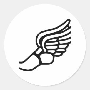 Running Shoe With Wings Classic Round Sticker