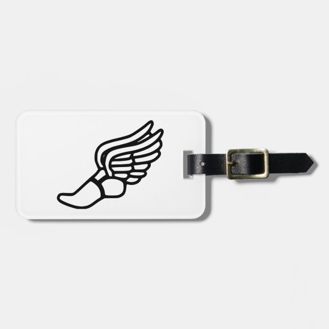 Running Shoe With Wings Luggage Tag (Front Horizontal)
