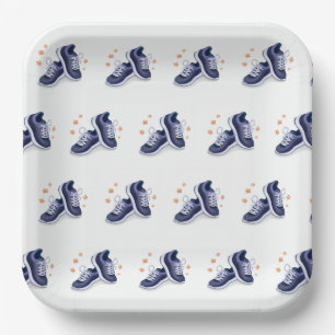 Running Shoes Runner Jogger Birthday Party Paper Plate