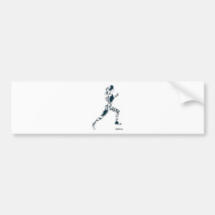 Running Silhouette - Floral Bumper Sticker