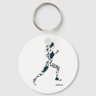 Running Silhouette - Floral Key Ring