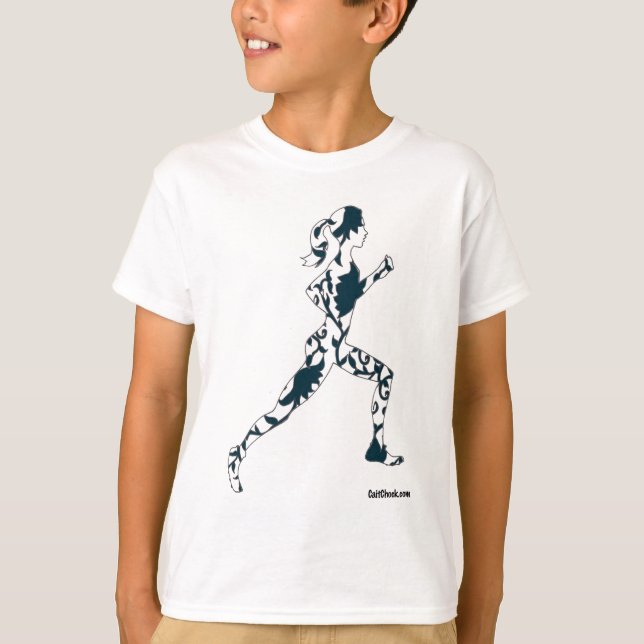 Running Silhouette - Floral T-Shirt (Front)