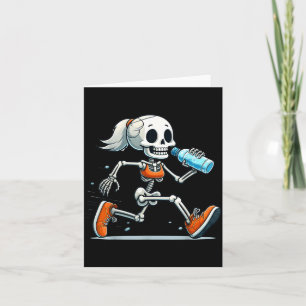 Running Skeleton Halloween Costume Spooky Runners Card