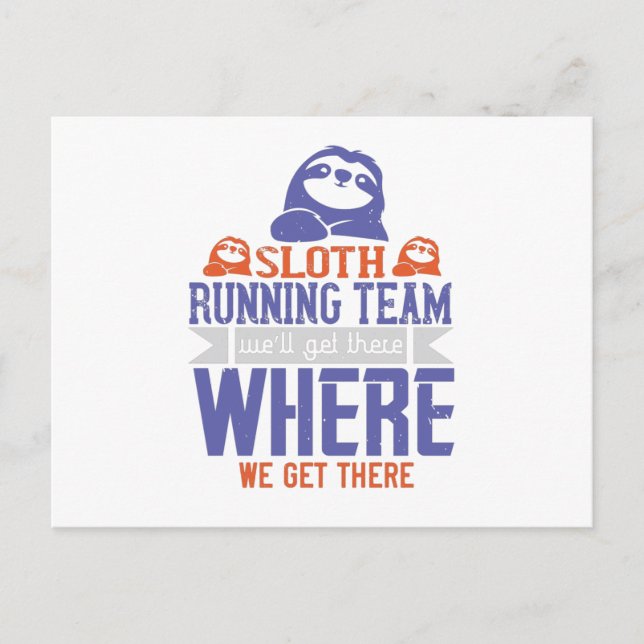 Running - Sloth Running Team Postcard (Front)