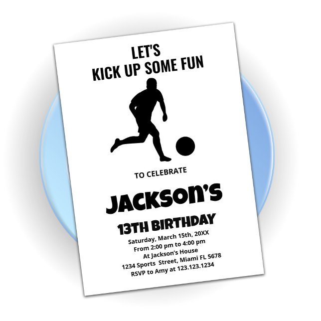Running Soccer Birthday Invitations (Creator Uploaded)