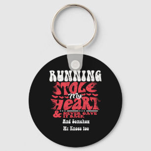 Running Stole My Heart ~ Funny Valentines Day Key Ring