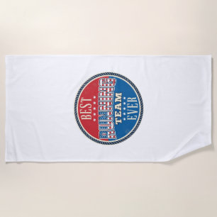 Running Team Patriotic Vintage Badge Design_1 Beach Towel