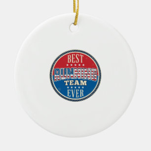 Running Team Patriotic Vintage Badge Design_1 Ceramic Tree Decoration
