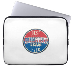Running Team Patriotic Vintage Badge Design_1 Laptop Sleeve