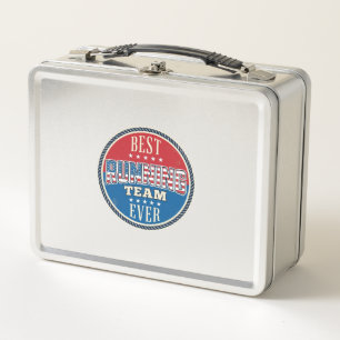 Running Team Patriotic Vintage Badge Design_1 Metal Lunch Box