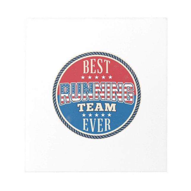 Running Team Patriotic Vintage Badge Design_1 Notepad (Front)