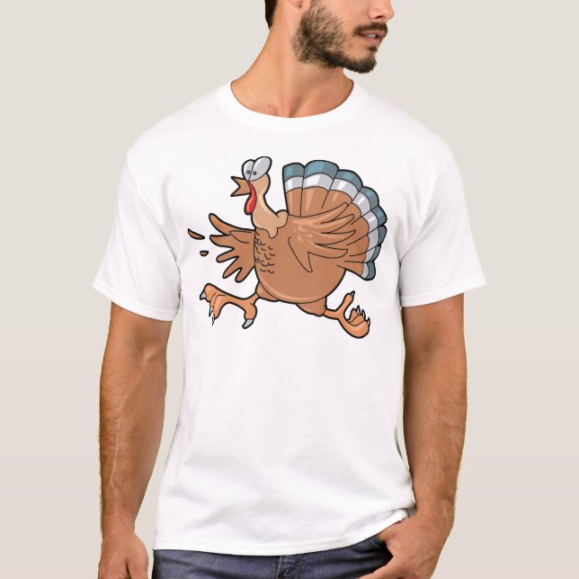 Running Thanksgiving Turkey T-Shirt (Front)