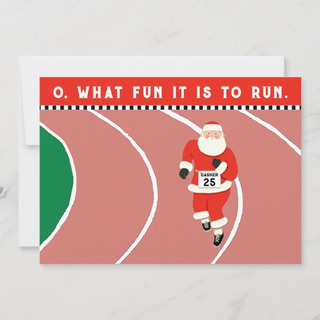 Running Themed Christmas Holiday Card (Front)