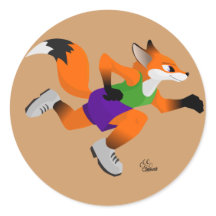 Running Toon Fox Sticker