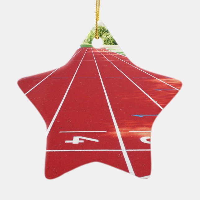 Running Track And Field Ceramic Tree Decoration (Front)