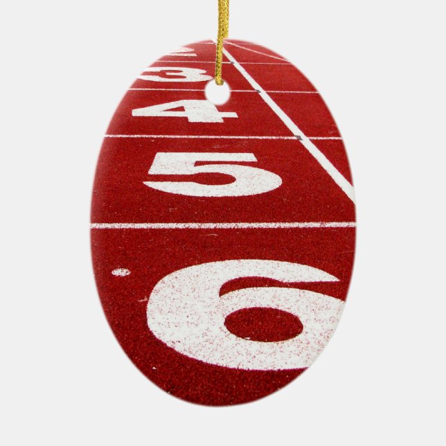 Running track ceramic tree decoration (Front)