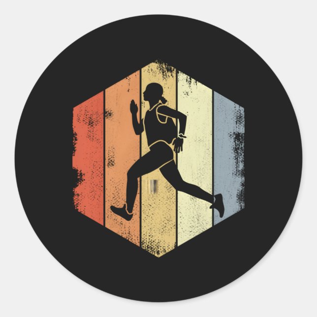 Running Triathlete Jogging Classic Round Sticker (Front)