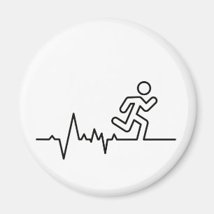 Running, triatlon or marathon sports match.  magnet