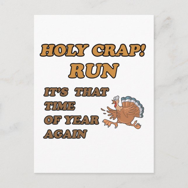 RUNNING TURKEY POSTCARD (Front)