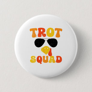 Running Turkey Sungles Trot Squad Thanksgiving 6 Cm Round Badge