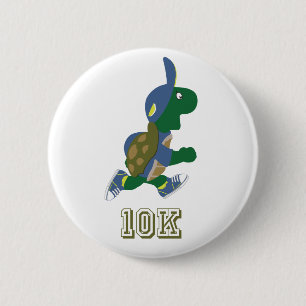 Running Turtle 10K - Blue 6 Cm Round Badge