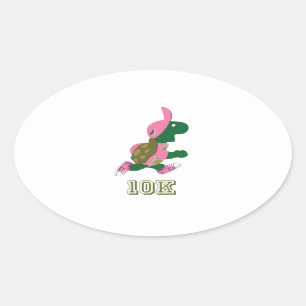 Running Turtle 10K - Pink Oval Sticker