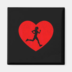 Running Valentine Heart Shape Running Lovers Magnet