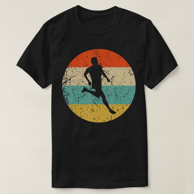 Running Vintage Retro Runner  T-Shirt (Design Front)