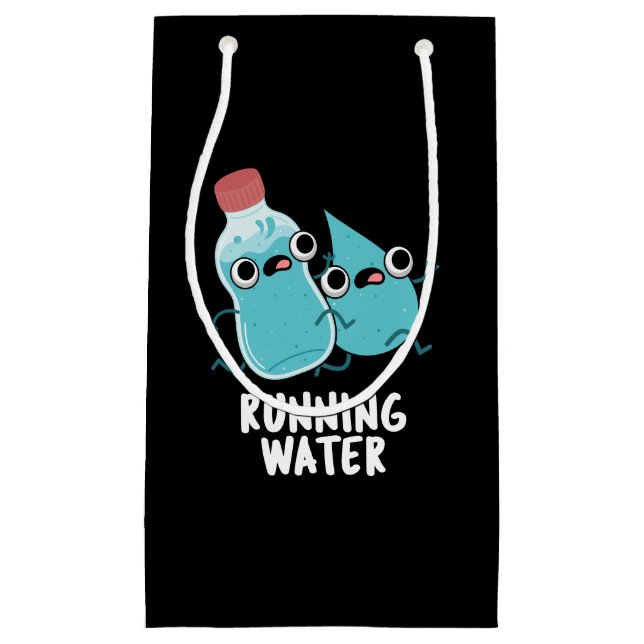 Running Water Funny Water Pun Dark BG Small Gift Bag (Front)