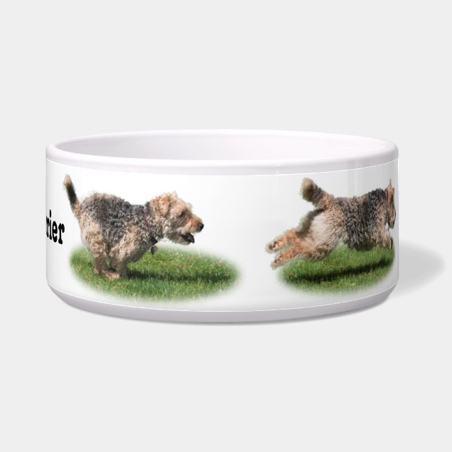 Running Welsh Terrier Dog Bowl (Right)
