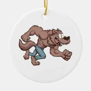 Running Werewolf Ceramic Tree Decoration