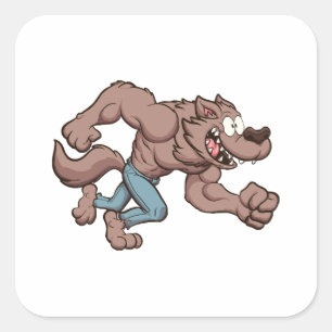 Running Werewolf Square Sticker