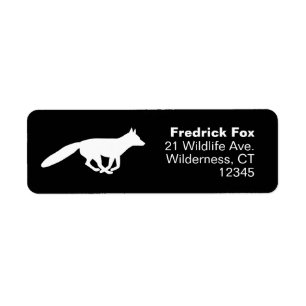 Running White Fox Silhouette Return Address