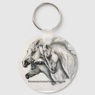 Running White Horses Family Key Ring