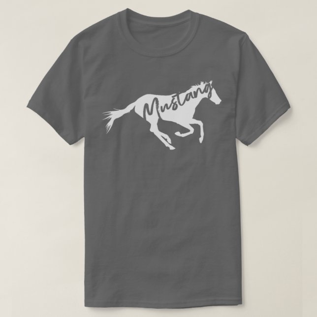 Running Wild Mustang Horse Breed Lover Silhouette  T-Shirt (Design Front)