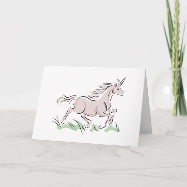 running wild pink unicorn card (Front)