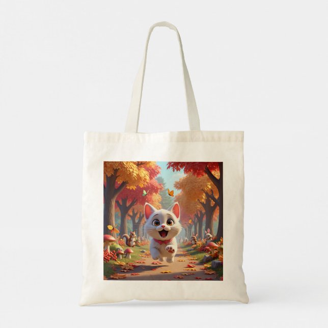 Running Wild: The Forest Cat Tote, Adventures Tote Bag (Back)