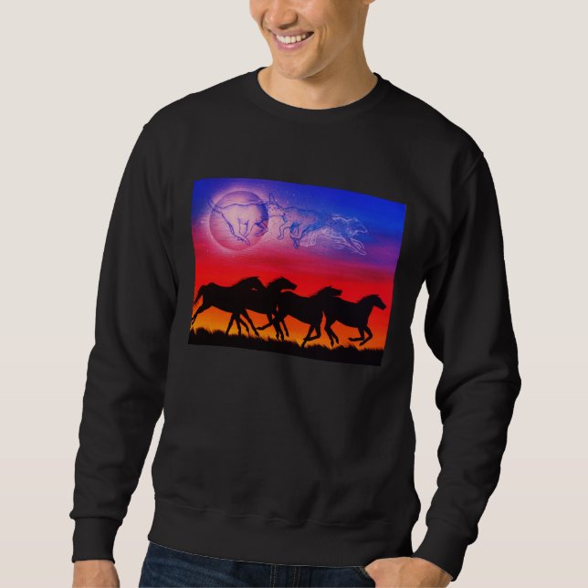 Running with the moon / Running earth and sky Sweatshirt (Front)