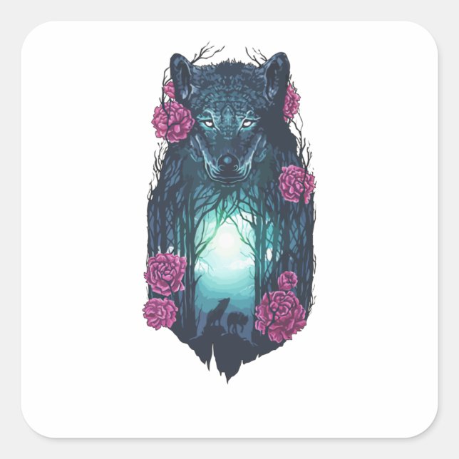 Running with the Wolves Square Sticker (Front)