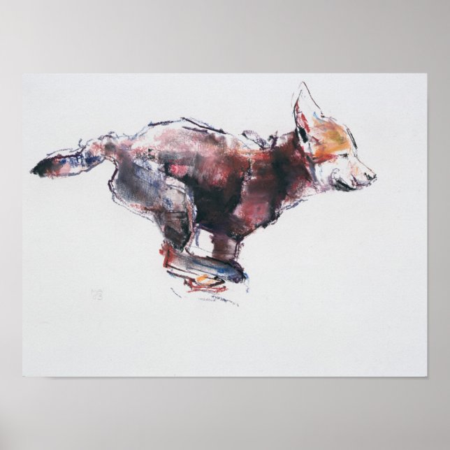 Running wolf pup poster (Front)