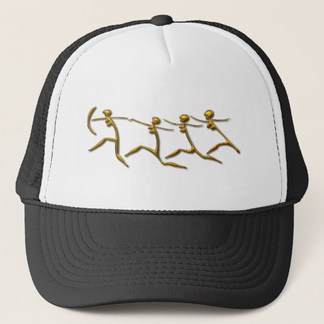 Running Women gold Trucker Hat (Front)