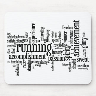 Running Word Cloud Mouse Pad