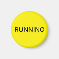 Running yellow dishwasher magnet