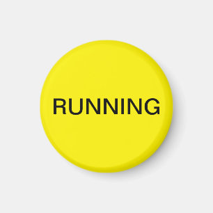 Running yellow dishwasher magnet