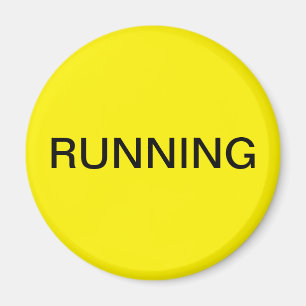 Running yellow dishwasher magnet