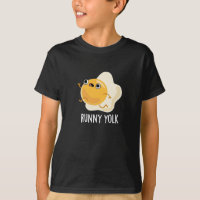 Runny Yolk Funny Food Egg Pun Dark BG