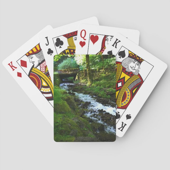 Runoff from Wahkeena Falls, OR Playing Cards (Back)