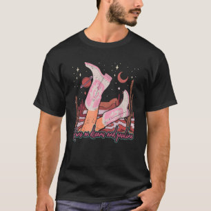 Runs On Dreams & Gasoline Graphic Cowgirl Boots Fu T-Shirt
