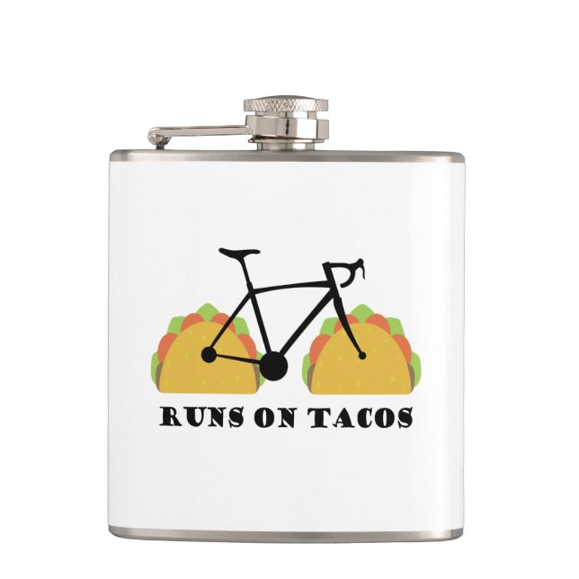Runs On Tacos Hip Flask (Front)